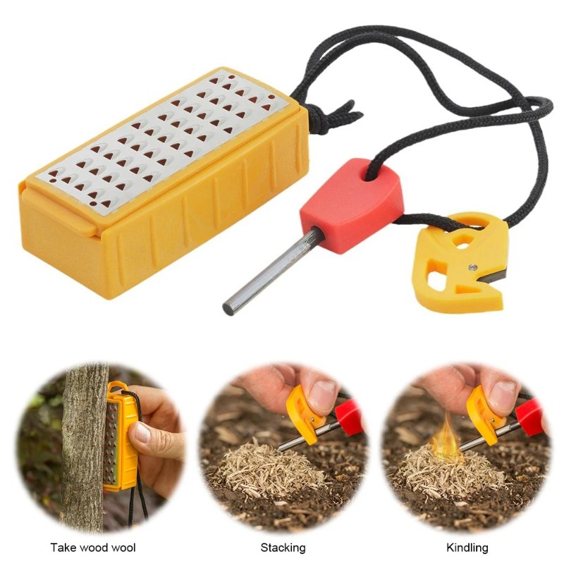 ポータブル屋外緊急用火口 軽量火口メーカー 火起こし具付き  - Magnesium Fire Starter のレビューと価格