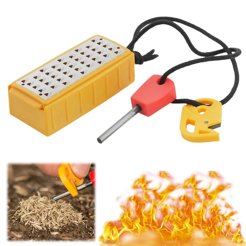 ポータブル屋外緊急用火口 軽量火口メーカー 火起こし具付き  - Magnesium Fire Starter のレビューと価格