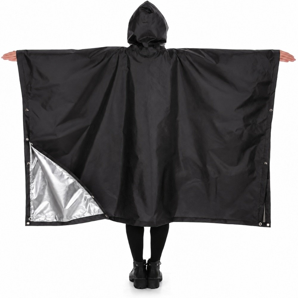 耐久性に優れた防水フード付きレインポンチョ。銀メッキ加工のポ - Emergency Poncho Rain のレビューと価格
