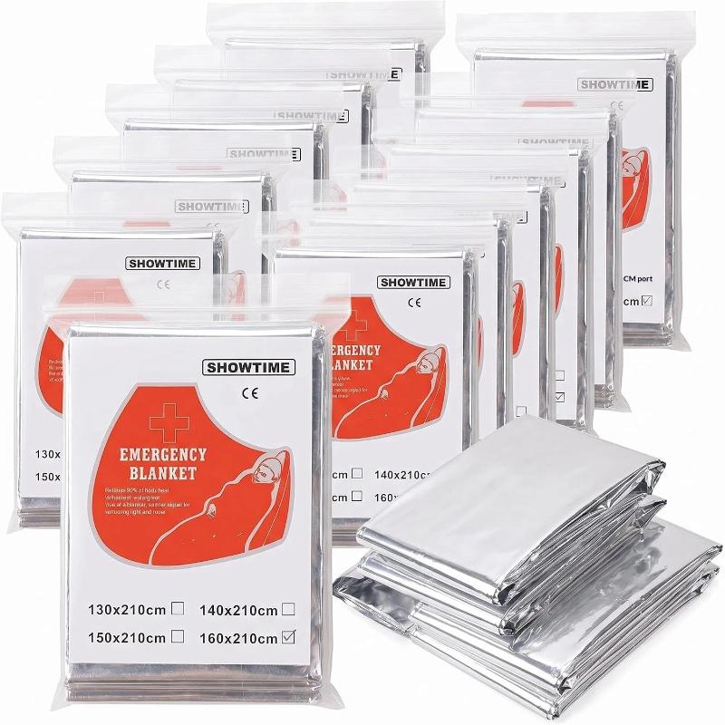 5枚入り、防水・反射素材を使用した断熱性の高い緊急用ブランケ - Survival Blanket Reflective のレビューと価格