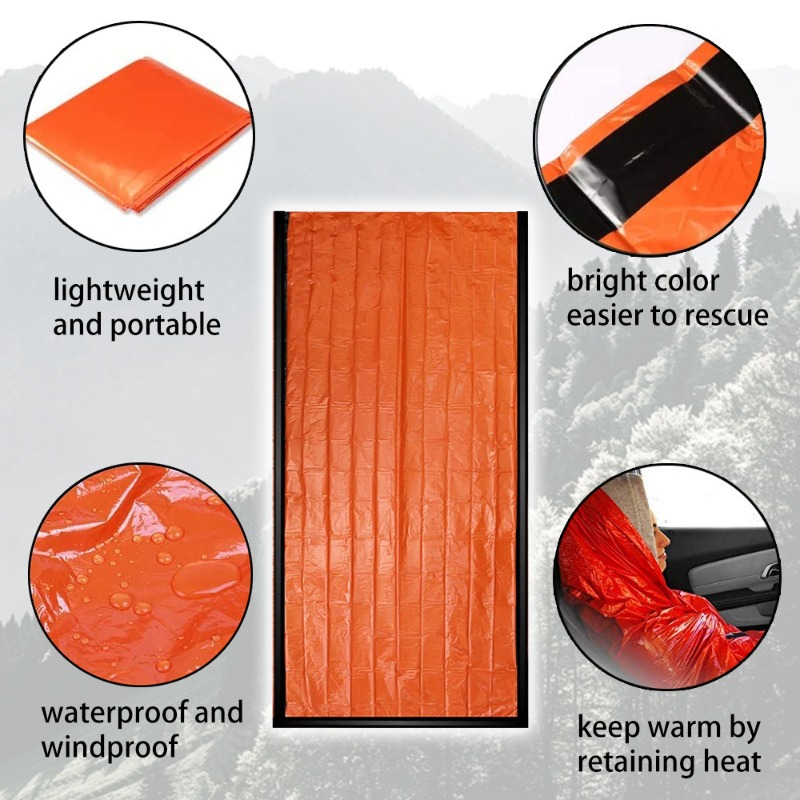 緊急用ビビィ寝袋 PEアルミ箔保温サバイバルブランケット 携 - Bivy Bag Emergency のレビューと価格
