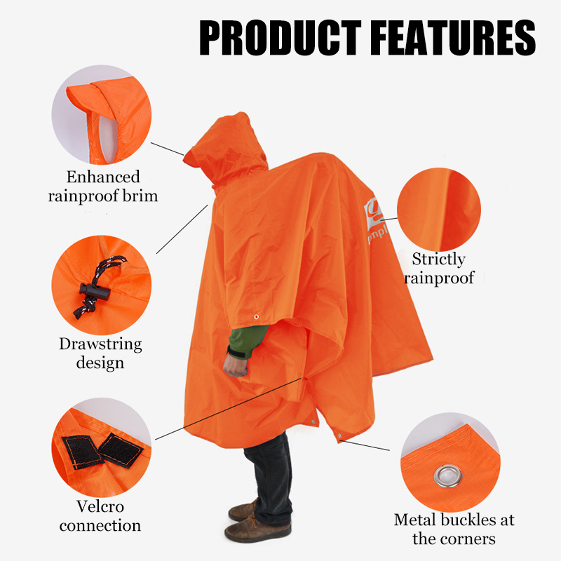 NEXFOO 3-in-1 軽量レインポンチョ。防水性があり - Emergency Poncho Rain のレビューと価格