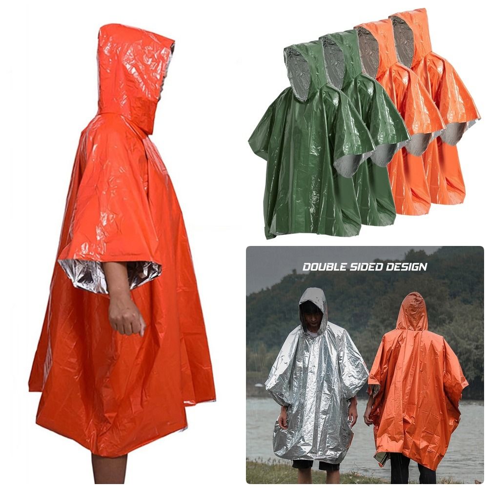 1 個ハイキング旅行テントレインウェア緊急レインコートフード - Emergency Poncho Rain のレビューと価格