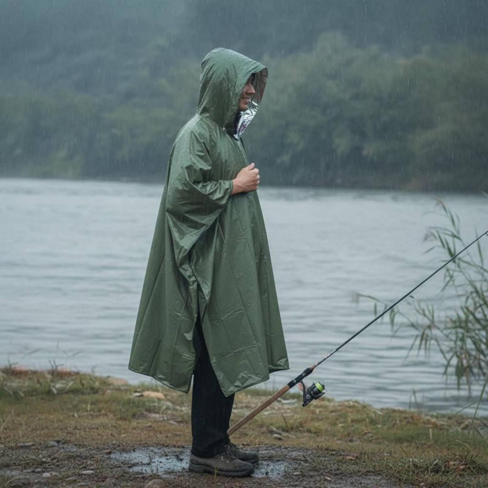 アルミフィルム層と広範囲をカバーする機能を備えた、男女兼用の - Emergency Poncho Rain のレビューと価格