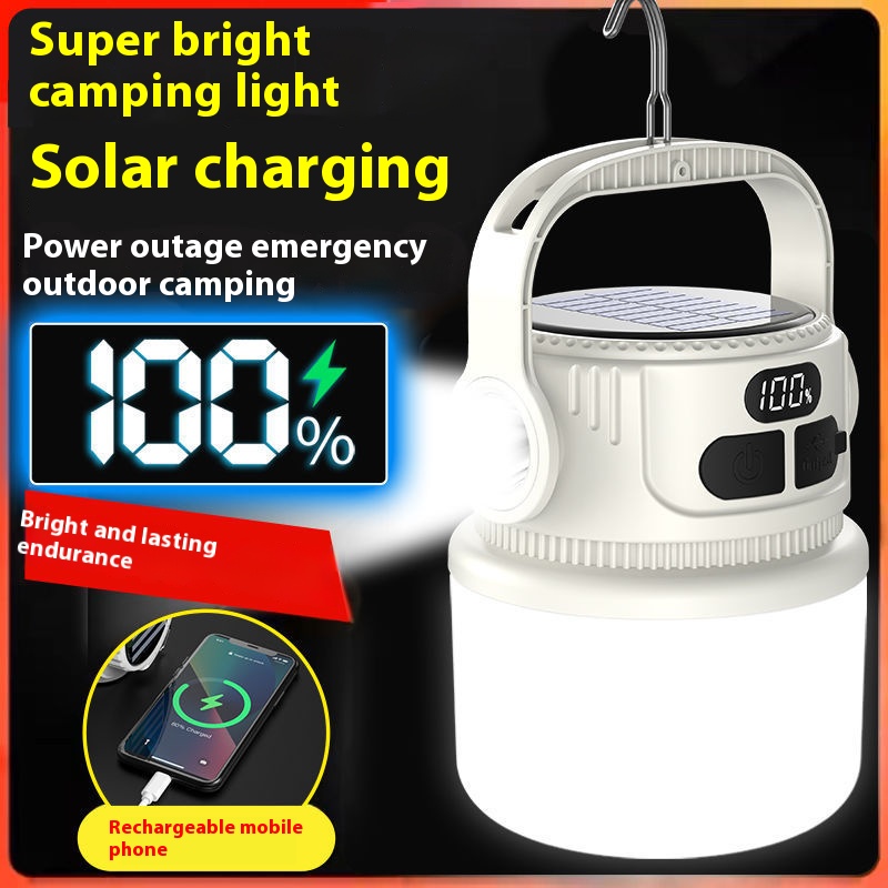 LED ソーラー電球ライト充電式ポータブルランタン防水屋外ナ - Solar Emergency Charger のレビューと価格